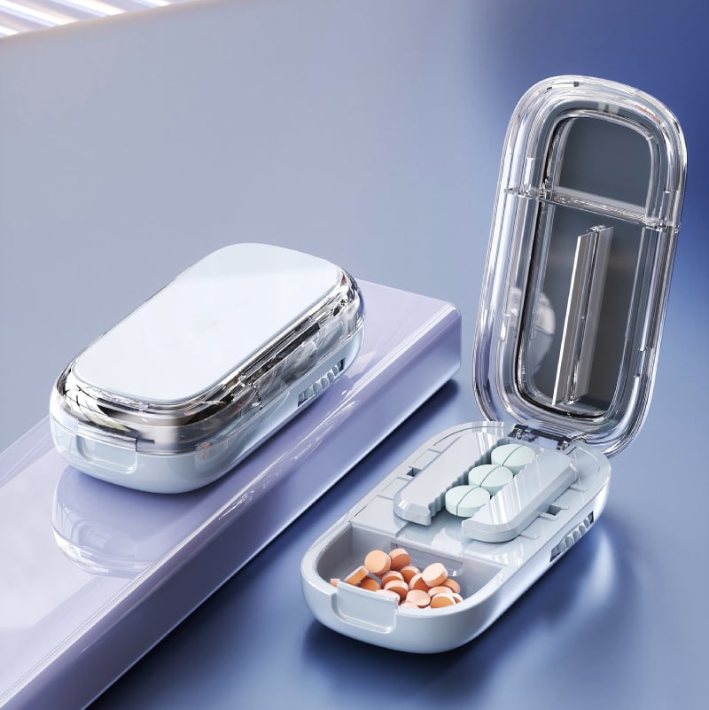 Designed for All Ages & Needs💊 All-in-One Medication Assistant(1/2&1/4) – Safe, Precise, and Travel-Ready ✨