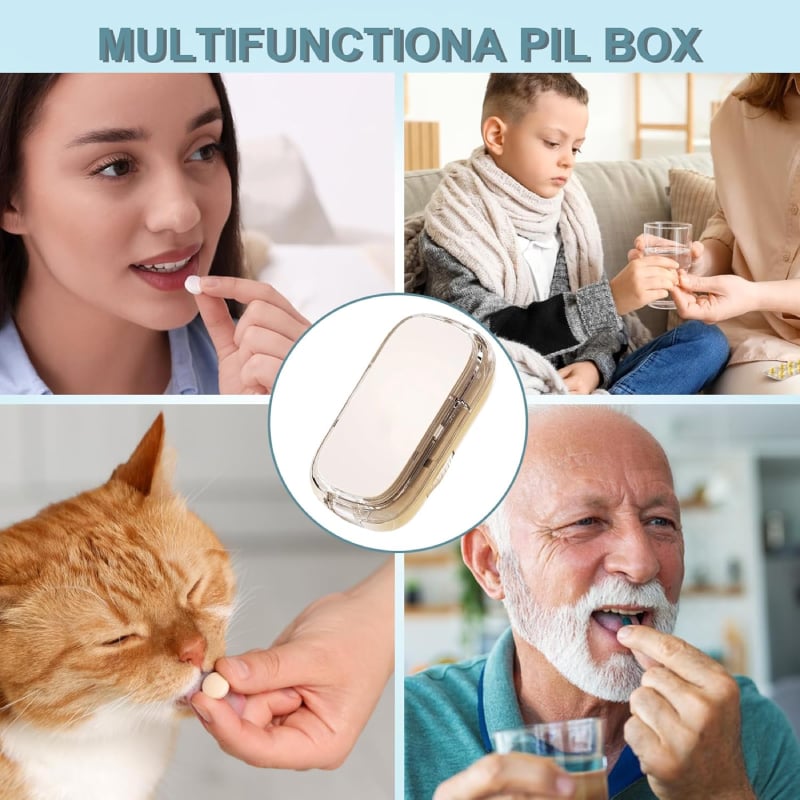 Designed for All Ages & Needs💊 All-in-One Medication Assistant(1/2&1/4) – Safe, Precise, and Travel-Ready ✨